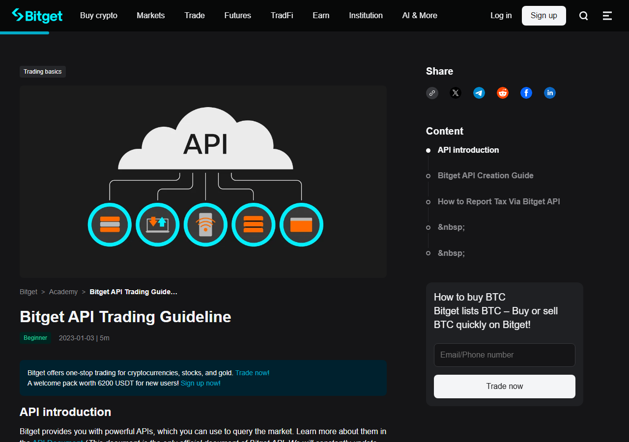Bitget Academy — API Trading Guideline
